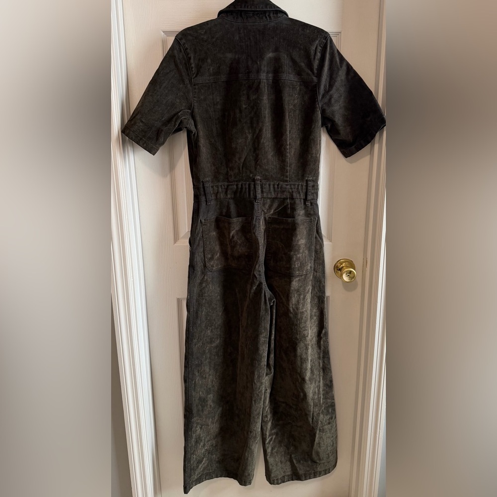 NWT Moss Green Velvet Denim Jumpsuit - Picture 2 of 13